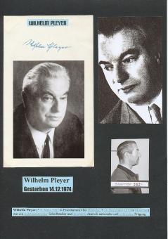 Wilhelm Pleyer † 1974   Schriftsteller  Literatur Blatt original signiert 