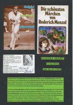 Rodrich Menzel † 1987  Schriftsteller  Literatur Bild original signiert 