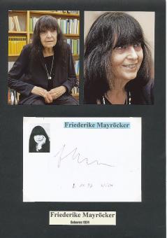 Friederike Mayröcker † 2021  Schriftstellerin  Literatur Karte original signiert 