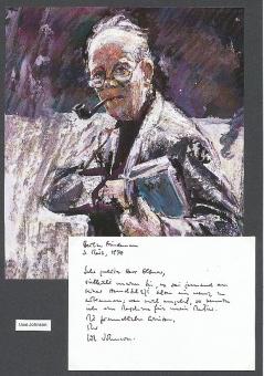 Uwe Johnson † 1984   Schriftsteller  Literatur Karte original signiert 