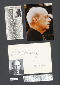 A.E. Johann † 1996   Schriftsteller  Literatur Karte original signiert 