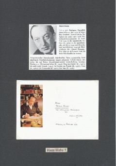 Hans Habe † 1977  Schriftsteller  Literatur Karte original signiert 