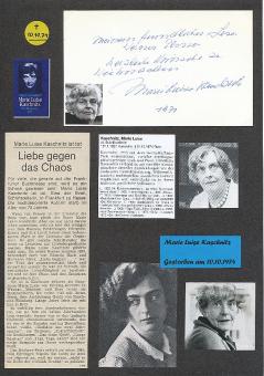 Marie Luise Kaschnitz † 1974  Schriftstellerin  Literatur Karte original signiert 