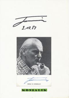 2  x  Heinz G. Konsalik  Schriftsteller Literatur Autogrammkarte + Karte original signiert 