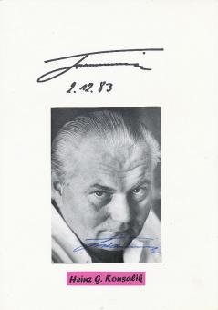2  x  Heinz G. Konsalik  Schriftsteller  Literatur Autogrammkarte + Karte original signiert 