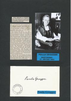 Paula Grogger † 1984  Schriftstellerin  Literatur Karte original signiert 