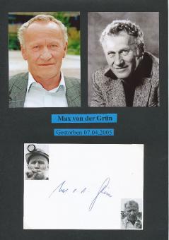 Max von der Grün † 2005  Schriftsteller  Literatur Karte original signiert 