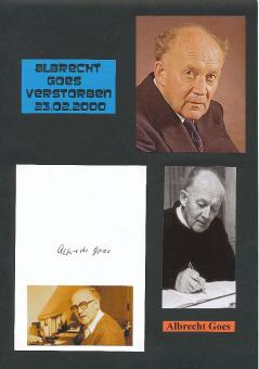 Albrecht Goes † 2000  Schriftsteller  Literatur Karte original signiert 