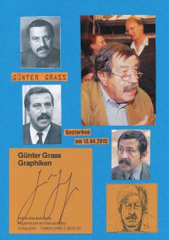Günter Grass † 2015  Schriftsteller 1999 Literatur Nobelpreis  Blatt original signiert 