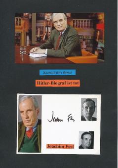 Joachim Fest † 2006  Autor  Schriftsteller  Literatur Karte original signiert 