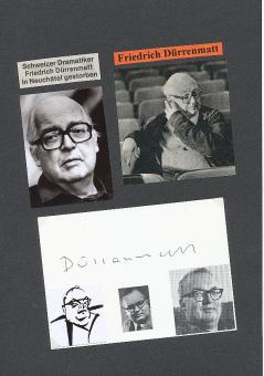 Friedrich Dürrenmatt † 1990  Schweiz  Schriftsteller  Literatur Karte original signiert 