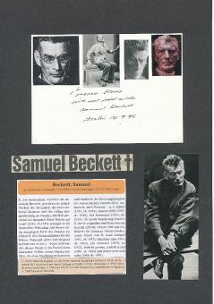 Samuel Beckett †  1989  Irland  Schriftsteller  1969 Literatur Nobelpreis Karte original signiert 