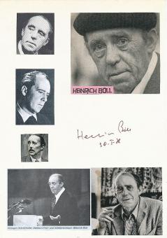 Heinrich Böll † 1985  Schriftsteller 1972 Literatur Nobelpreis  Karte original signiert 
