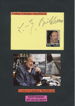 Lothar Günther Buchheim † 2007  Schriftsteller  Literatur Karte original signiert 