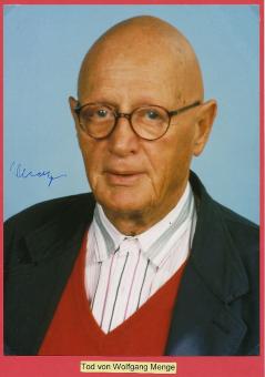 Wolfgang Menge † 2012  Autor  Schriftsteller  Literatur Autogramm Foto original signiert 