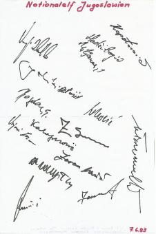 Jugoslawien  1983 Kranjcar usw.  Fußball Autogramm Blatt  original signiert 