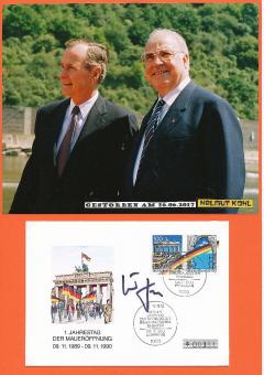 Helmut Kohl † 2017  Bundeskanzler  Politik  Ersttagsbrief 1990 original signiert 