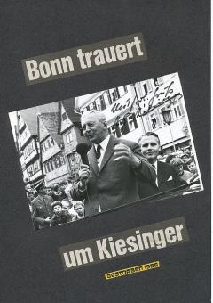 Kurt Georg Kiesinger † 1988  Bundeskanzler  Politik Autogramm Foto original signiert 