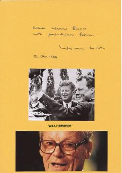 Willy Brandt † 1992  Bundeskanzler   Politik Karte original signiert 