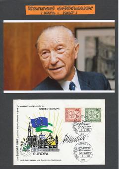 Konrad Adenauer † 1967  1. Bundeskanzler  Politik  Ersttagsbrief 1966 original signiert 