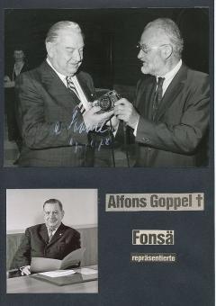 Alfons Goppel † 1991 Ministerpräsident Bayern  Politik Autogramm Foto original signiert 