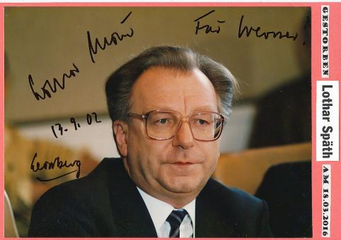 Lothar Späth † 2016  Ministerpräsident BW  Politik Autogramm Foto original signiert 