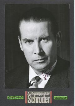 Gerhard Schröder † 1989  Außenminister  Politik Autogramm Foto original signiert 