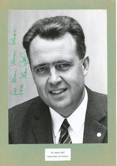 Dr. Hans Apel † 2011 Minister  Politik Autogramm Foto original signiert 
