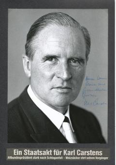 Karl Carstens † 1992 Bundespräsident  Politik Autogramm Foto original signiert 