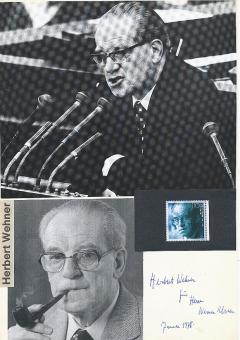 Herbert Wehner † 1990  Politik Karte original signiert 