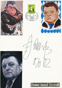 Franz Josef Strauß † 1988  Politik Autogramm Karte original signiert 