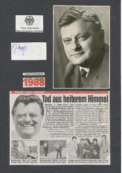 2  x  Franz Josef Strauß † 1988  Politik Autogrammkarte + Karte original signiert 