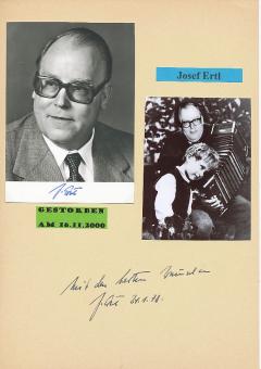 2  x  Josef Ertl † 2000  Politik Autogrammkarte + Karte original signiert 