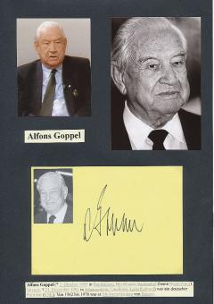 Alfons Goppel † 1991  Ministerpräsident Bayern   Politik Autogramm Karte original signiert 