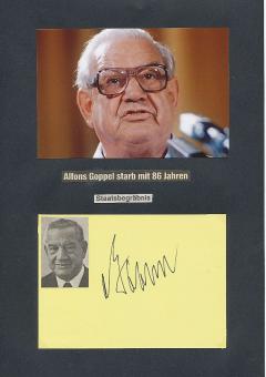 Alfons Goppel † 1991  Ministerpräsident Bayern   Politik Autogramm Karte original signiert 