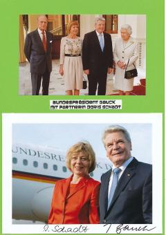 Joachim Gauck  Bundespräsident & Doris Schadt Politik Autogramm Foto original signiert 