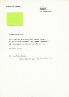 Hannelore "Loki" Schmidt † 2010  Politik Brief  Blatt original signiert 