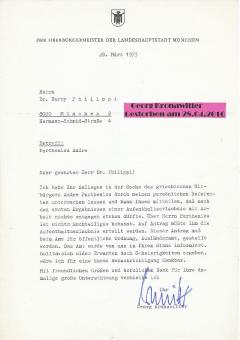 Georg Kronawitter † 2016  Bürgermeister München Politik Brief  Blatt original signiert 