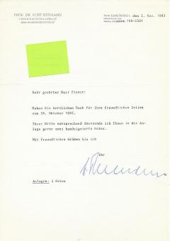 Kurt Rebmann † 2005  Politik Brief  Blatt original signiert 