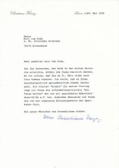 Christiane Herzog † 2000  First Lady  Politik Brief  Blatt original signiert 