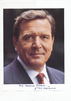 Gerhard Schröder  Bundeskanzler  Politik  24 x 18 cm  Autogrammkarte original signiert 
