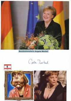Angela Merkel  Bundeskanzlerin   Politik Autogramm Karte original signiert 