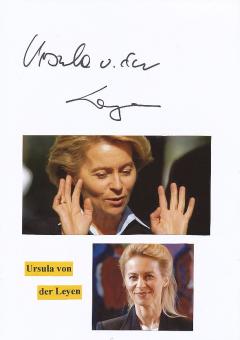 Ursula von der Leyen  EU Präsidentin   Politik Autogramm Karte original signiert 