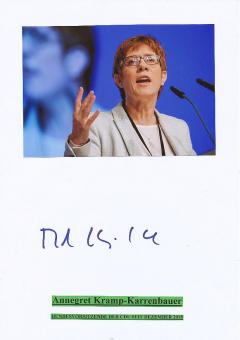 Annegret Kramp Karrenbauer  CDU   Politik Autogramm Karte original signiert 