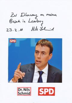 Nils Schmid  SPD   Politik Autogramm Karte original signiert 