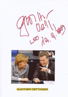 Günther Oettinger  Ministerpräsident  BW  Politik Autogramm Karte original signiert 