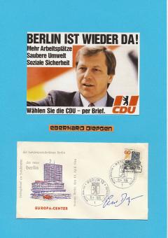 Eberhard Diepgen   1966  Politik  Ersttagsbrief 1990 original signiert 