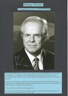 Helmut Werner † 2004  Mercedes  Auto  Wirtschaft Autogramm Foto original signiert 