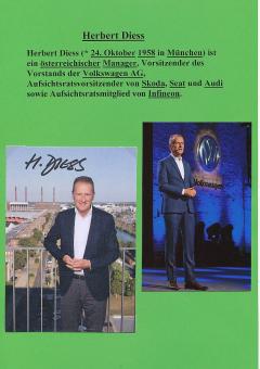 Herbert Diess  VW  Auto  Wirtschaft Autogrammkarte original signiert 