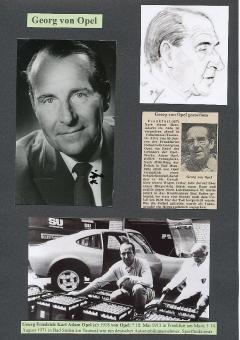 Georg von Opel † 1971  Opel Auto  Wirtschaft Autogrammkarte original signiert 